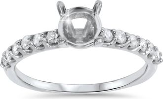 Pompeii3 1/3ct Half Eternity Diamond Ring 14K White Gold Size Selectable