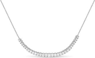 House of Brilliance 14K White Gold Lab Grown Diamond 5.0 Cttw Emerald Cut Station Necklace