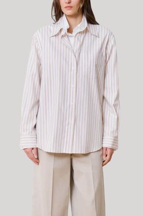 WE-AR4 The Double Shirt In Beige Stripe