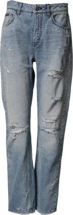Dolce & Gabbana Boyfriend Denim Jeans - Dames - Regular Fit Jeans - Blauw - S - Denim - Jeans