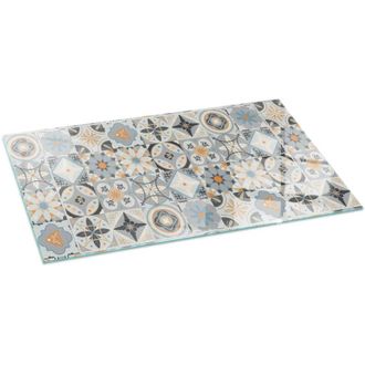 Tulup Protezione Pavimento Piastra In Vetro Temperato Per Camino Vetro Protettivo Resistente Per Camino Motivo a mosaico su piastrelle 120x60 cm