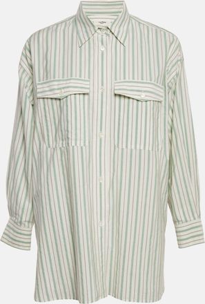 Isabel Marant Etoile Green Stripe Cotton Ajady Shirt