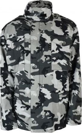 Off-white Camouflage All Over Logo Print Jacket - Heren - Zomerjassen - Grijs - M - Katoen - Jassen