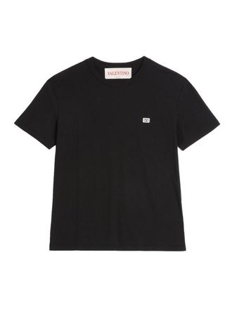 Valentino Garavani T-Shirt Jerseyregular Patch Logo Nero