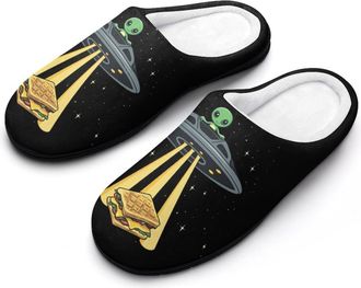 Generic Aalien Love Sandwich Mens House Slippers Memory Foam Washable Cotton Slip on Home Shoes