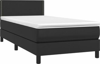 vidaXL Cama Box Spring Y Colch&oacute;n Led Cuero Sint&eacute;tico Negro 80x200 Cm Vidaxl