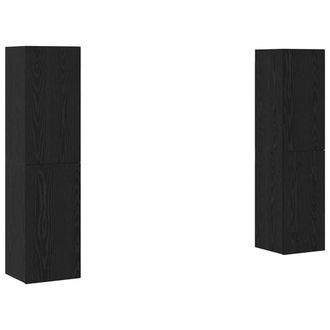 Berkfield Home TV Cabinet 4 pcs Black oak 30.5 x 30 x 60 cm Engineered wood