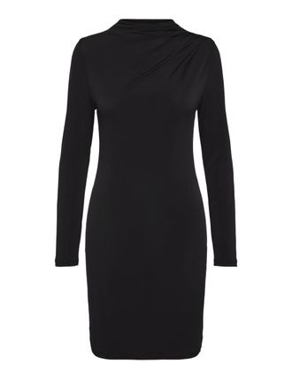 Pieces Womens Pcmadison Ls Draped Dress Noos Bc, Black, XS