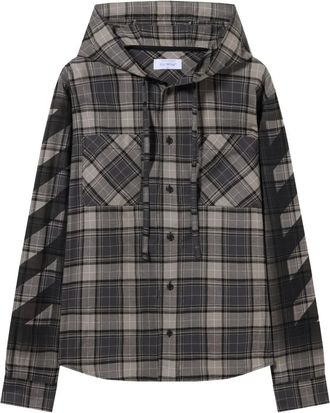 Off-white Camicia Spray Diagonal con cappuccio - Grigio