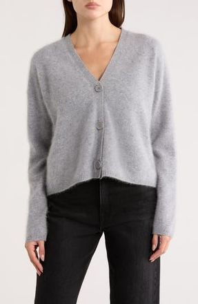 Nordstrom Brushed Cashmere V-Neck Cardigan in Grey Heather at Nordstrom Rack, Size Xx-Large