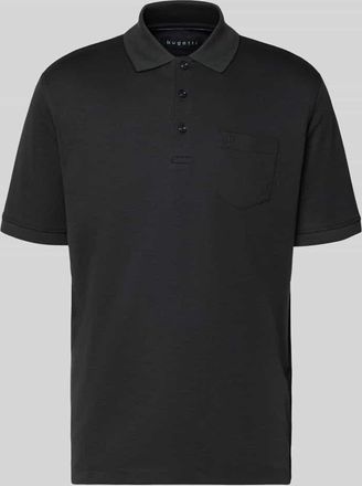 Bugatti Regular Fit Poloshirt mit Brusttasche und Label-Stitching in Anthrazit, Gr&ouml;&szlig;e XXXL