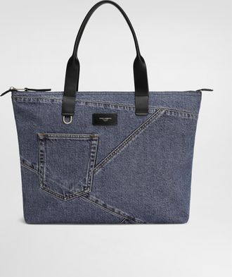 Dolce & Gabbana Medium Shopper In Patchwork Denim - Man Shoppers Blue Onesize