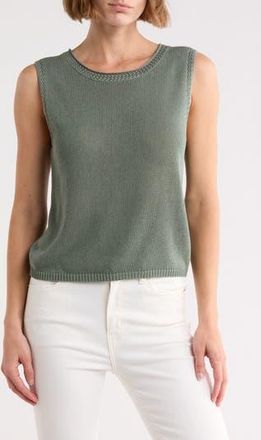 Max Studio Pointelle Sweater Tank in Agave at Nordstrom Rack, Size X-Large