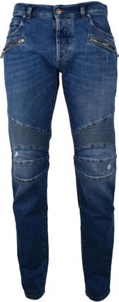 Balmain Tapered Jeans - Heren - Slim Fit Jeans - Blauw - W33 - Katoen - Jeans