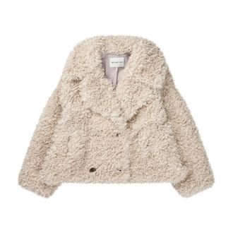 Munthe Faux Fur & Shearling Jackets, female, Beige, 2XL, Short Teddy Jacket with Double-Breasted Closure