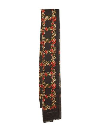 Dolce & Gabbana floral-pattern silk scarf - women - Silk - One Size - Black