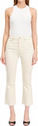 Daze Shy Girl High Rise Crop Flare Jeans In Raw Cut