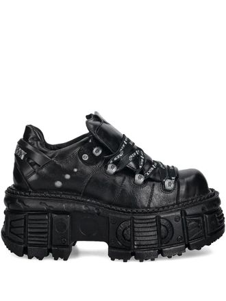 New Rock platform lace-up sneakers - Black
