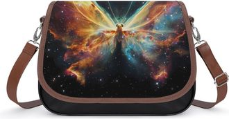 Generic Butterfly Nebula Small Womens Crossbody Bags Shoulder Handbag with Adjustable Strap for Travel