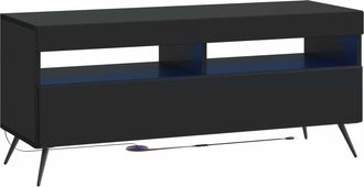 vidaXL Mueble De Tv Led Negro Madera De Ingenier&iacute;a Vidaxl