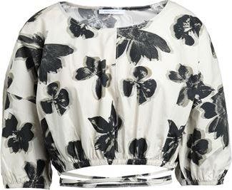 Ninety Percent QUINN BLURRED FLORAL PRINT POPLIN PUFF TOP