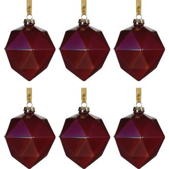 Zodax Set of 6 Red Luster Faceted Ornaments at Nordstrom Rack