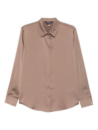 Lauren Ralph Lauren buttoned shirt - women - Recycled Polyester - L - Neutrals