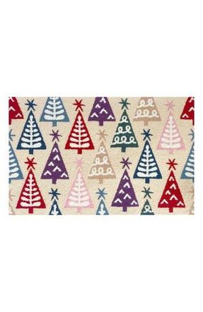 R16 Home Scandi Holiday Tree Indoor/Outdoor Doormat in Cream Multi at Nordstrom Rack, Size 24X36 Ft