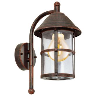 Loops IP23 Outdoor Wall Light Antique Brown Zinc Plated Steel 1 x 60W E27 Bulb in Metallics