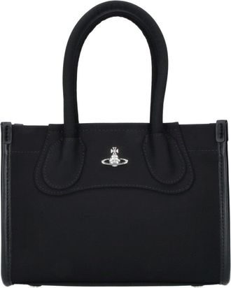 Vivienne Westwood Troy Small Orb Black Tote Bag
