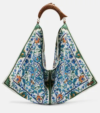 Farm Rio Scarf Medium floral satin tote bag