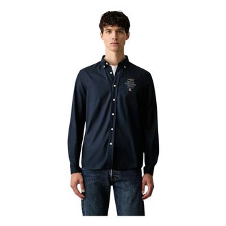 Aeronautica Shirts > Shirts - Heren - Casual Overhemden - Blauw - 2XL - Katoen - Overhemden