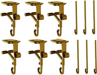 OEM Soporte Para Guirnaldas Con Doble Clip, De 1,27 A 21,6 Cm, Soporta Hasta 9 Kg, Color Dorado, Paquete De 6 Unidades