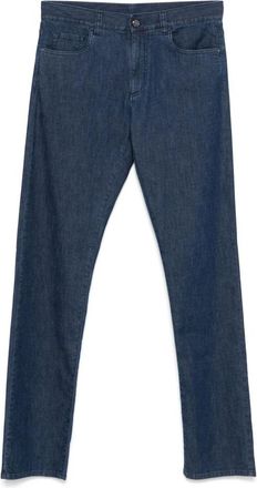 Canali Katoenmix jeans met zakken - Heren - Slim Fit Jeans - Blauw - 3XL - Katoen - Jeans