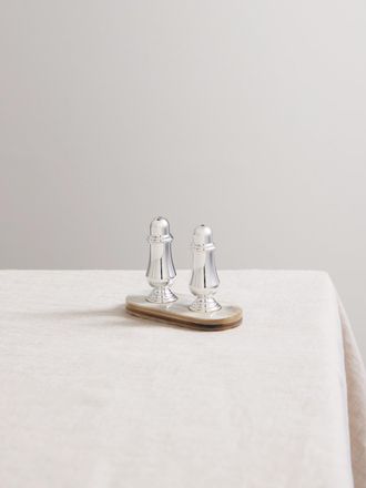 Brunello Cucinelli Saliera E Pepiera Con Finitura Argento E Corno