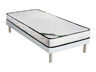 Vente-Unique Conjunto 90 x 190 cm somier tapizado + colch&oacute;n de espuma y cut&iacute; bamb&uacute; de 15 cm - KANANI de NATUREA