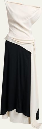 Proenza Schouler Daliah Two-Tone Draped Dress