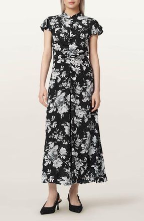 AllSaints Lolita Floral Maxi Dress in Jardina Mono Black at Nordstrom, Size 6 Us