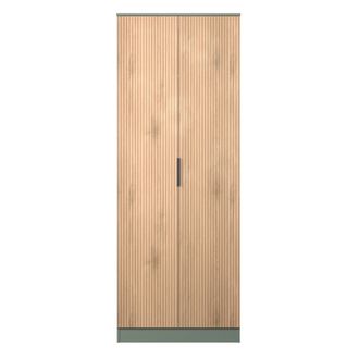 Welcome Furniture Alaska Ready Assembled 2 Door Wardrobe in Slat Effect & Reed Green - Welcome Furniture | TJ Hughes