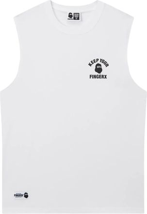 Fingercroxx Top smanicato con stampa - Bianco