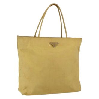 Prada Pre-owned Tote Bags, female, Yellow, Size: ONE SIZE Pre-owned Vintage Nylon Tote