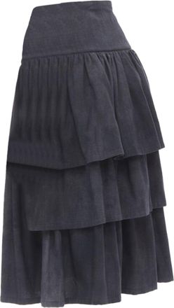 Comme Des Gar&ccedil;ons Comme des Garcons grey wool corset lace tiered skirt