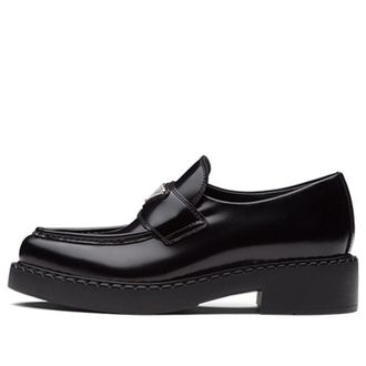 Prada (WMNS) PRADA Brushed Leather Pointy Monolith Loafers Black 1D673M_050_F0002