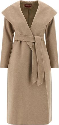 Max Mara Danton Coat - Dames - Jas met riem - Beige - XS - Kasjmier - Jassen