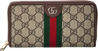 Gucci Ophidia Gg Supreme Canvas & Leather Zip Around Wallet