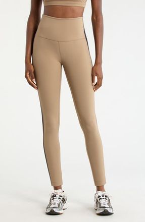 Lord & Taylor Sculpt Colorblock Leggings in Caribou/Black at Nordstrom, Size X-Large