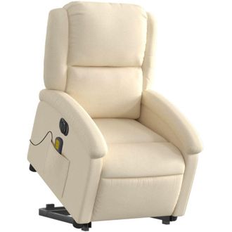 vidaXL Vidaxl - Sill&oacute;n De Masaje El&eacute;ctrico Reclinable Elevable Tela Crema