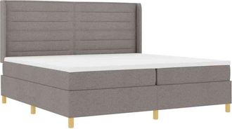 vidaXL Box Spring Bed with Mattress Taupe 200 x 200 cm Fabric vidaXL