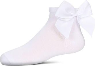 MeMoi Bow-on-Back Anklet Sock in White at Nordstrom, Size 6-12M