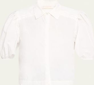 Ramy Brook Valeria Puff-Sleeve Cotton Shirt